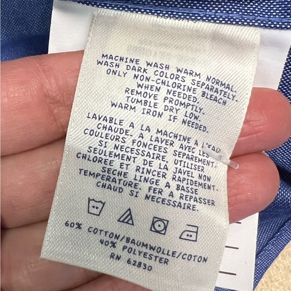 Lands’ End Kids Blue Button Down Short Sleeve Shirt Size US (18) - Picture 6 of 7